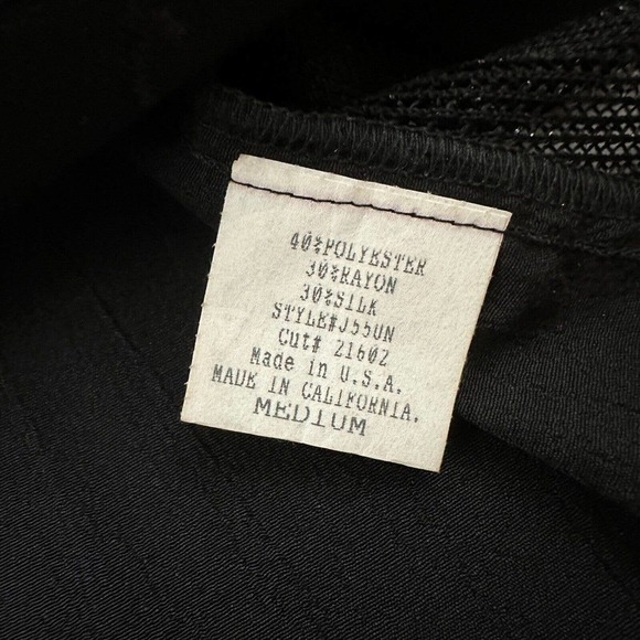 Spencer Alexis Kimono Blouse Top Size M Black Cream Silk Blend Floral Jacquard - Picture 7 of 12